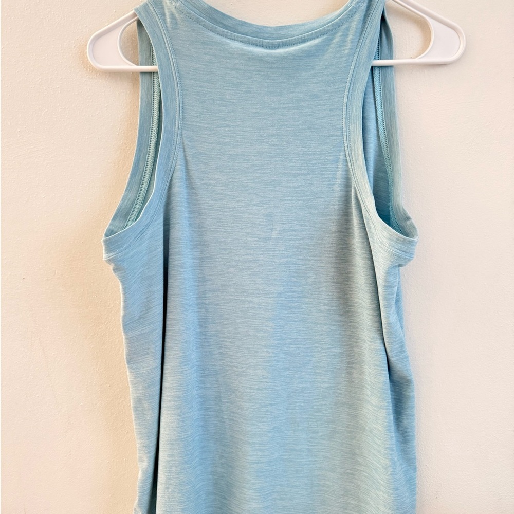 Light Blue Sleeveless Athletic Women's Top - Picture 3 of 3